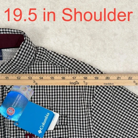 Columbia PFG NWT Shirt Men's M Texas A&M Aggies Super Tamiami Gingham Check - Picture 3 of 12